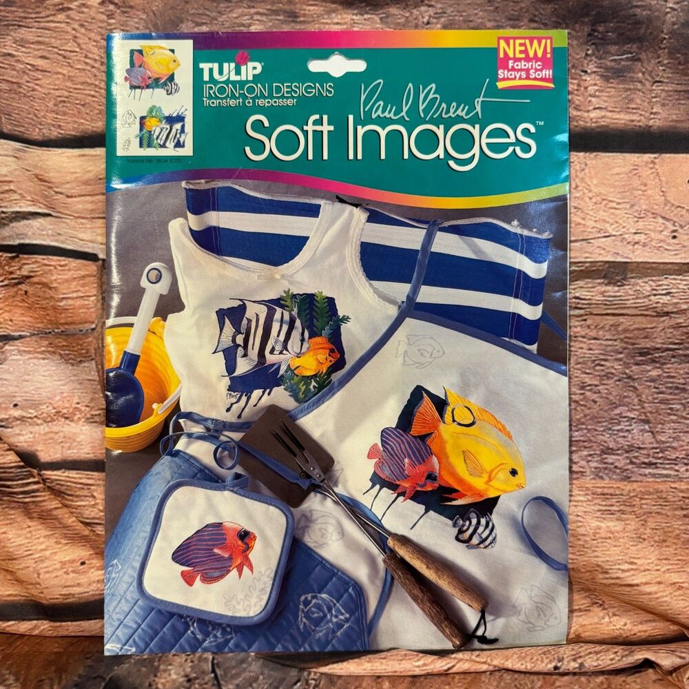 Vtg 1995 Tulip Iron-On Designs by Paul Brent Tropical Fish Soft Images Transfers